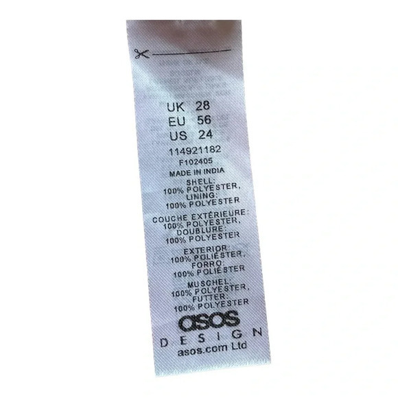 ASOS Curve Floral Soft Shirred Waist Mini‎ Dress Peach Floral Women Plus Size 26 - Picture 9 of 11